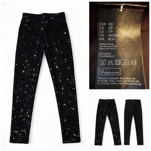 💎 H&M Black Sequin Leggings – Size XS